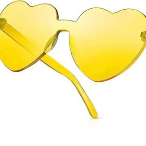 Heart Shaped Sunglasses Transparent Candy Color Eyewear for Women